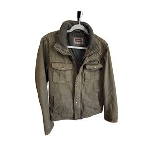 Levi's Field Jacket Military Canvas Coat Small Olive Green  Quilted